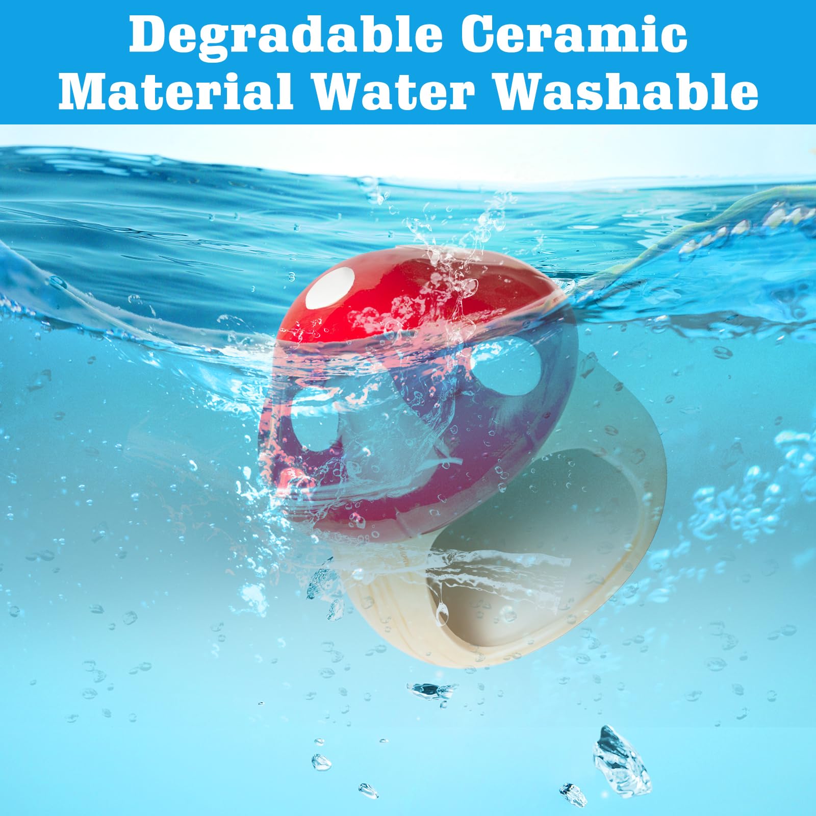 Maison en céramique pour hamster : cachette durable pour hamster, hamster et tunnel pour jouets dentaires en forme de champignon, grandes entrées pour gerbilles, souris, chinchillas (rouge)