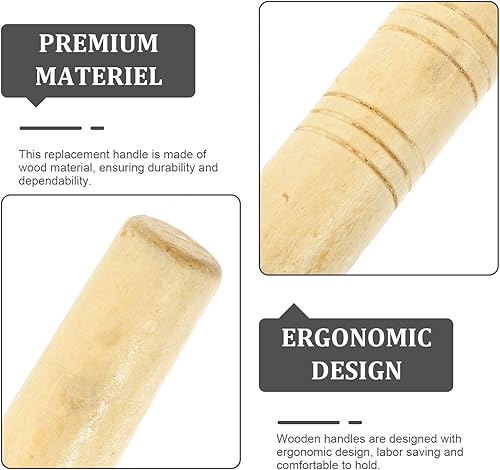 Miniatura 3 de TEHAUX 10 Uds. Implemento de granja, mango de madera, herramientas de carpintería, mango de pala, mango de martillo de repuesto, manijas de pala,