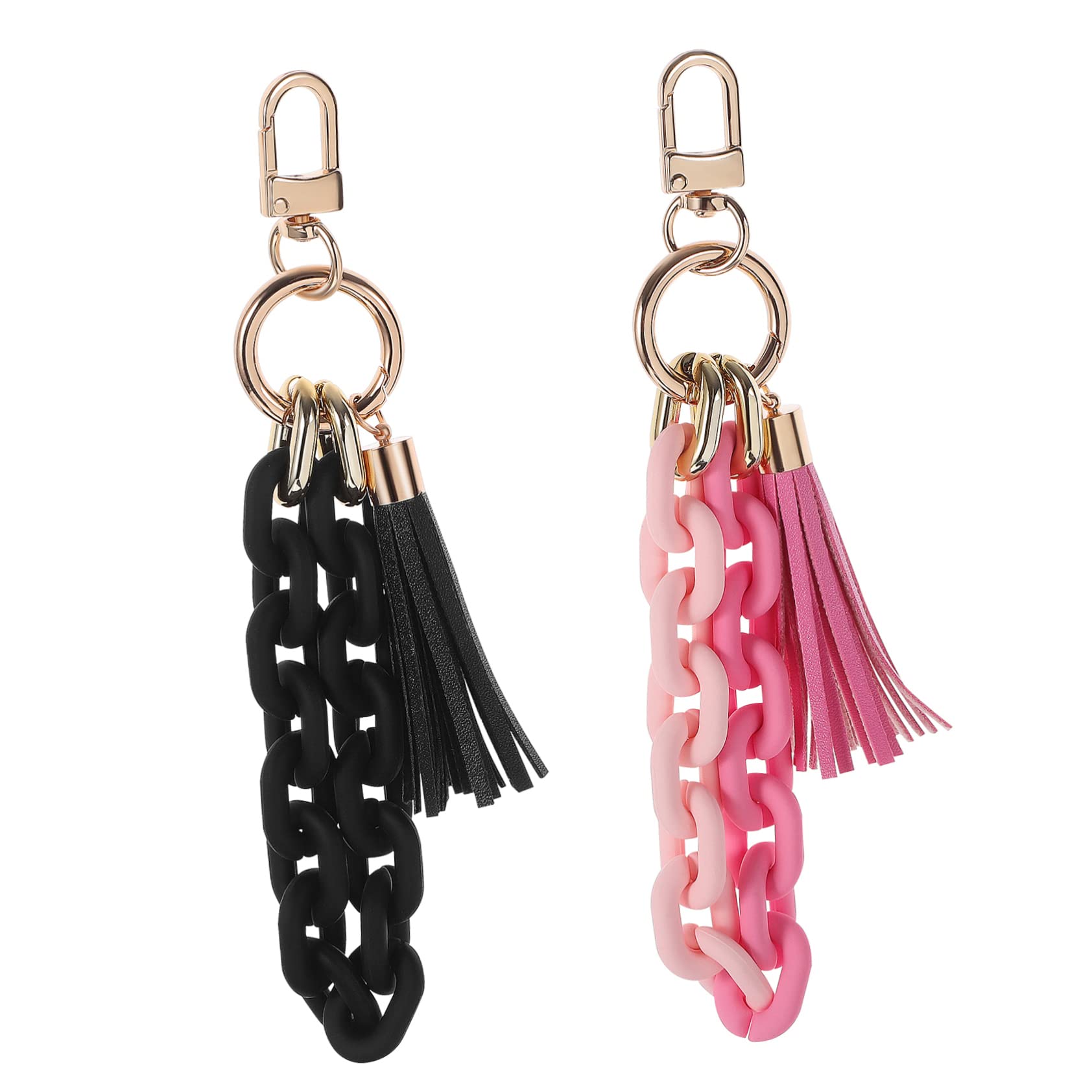 10piezas Pulseras De Llaveros Para Mujer Con Cadena Acrílica y Charms De Borlas Sujetadores De Llaves Para Casa y Coche Diseño Único y Práctico