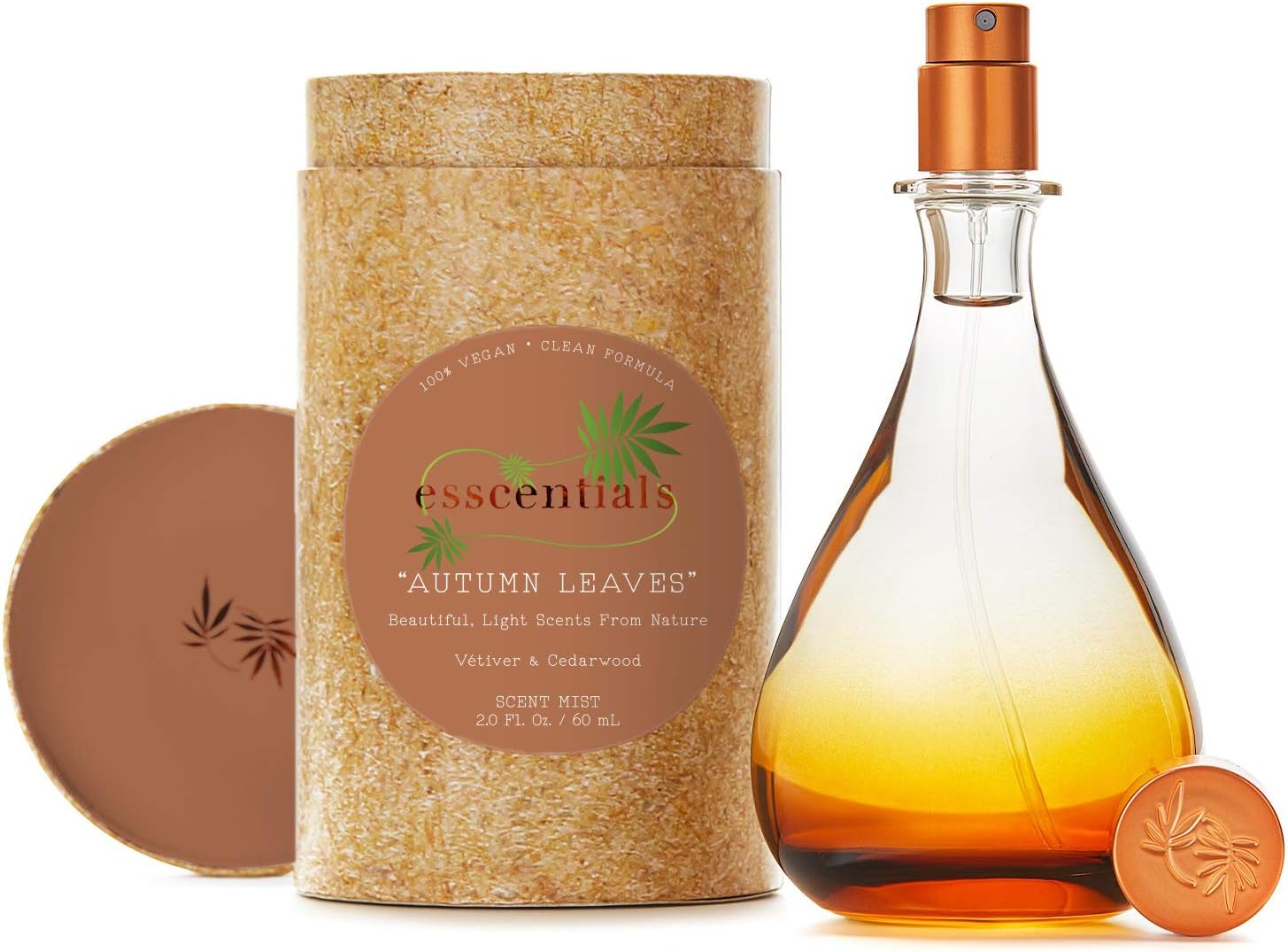ESSCENTIALSAutumn Leaves Fragrance Mist - Beautiful and Light Spray Fragrance from Nature - Vegan and Non-Toxic Mist Featuring Notes of Vetiver and Cedarwood - 2.0 Oz / 60ml