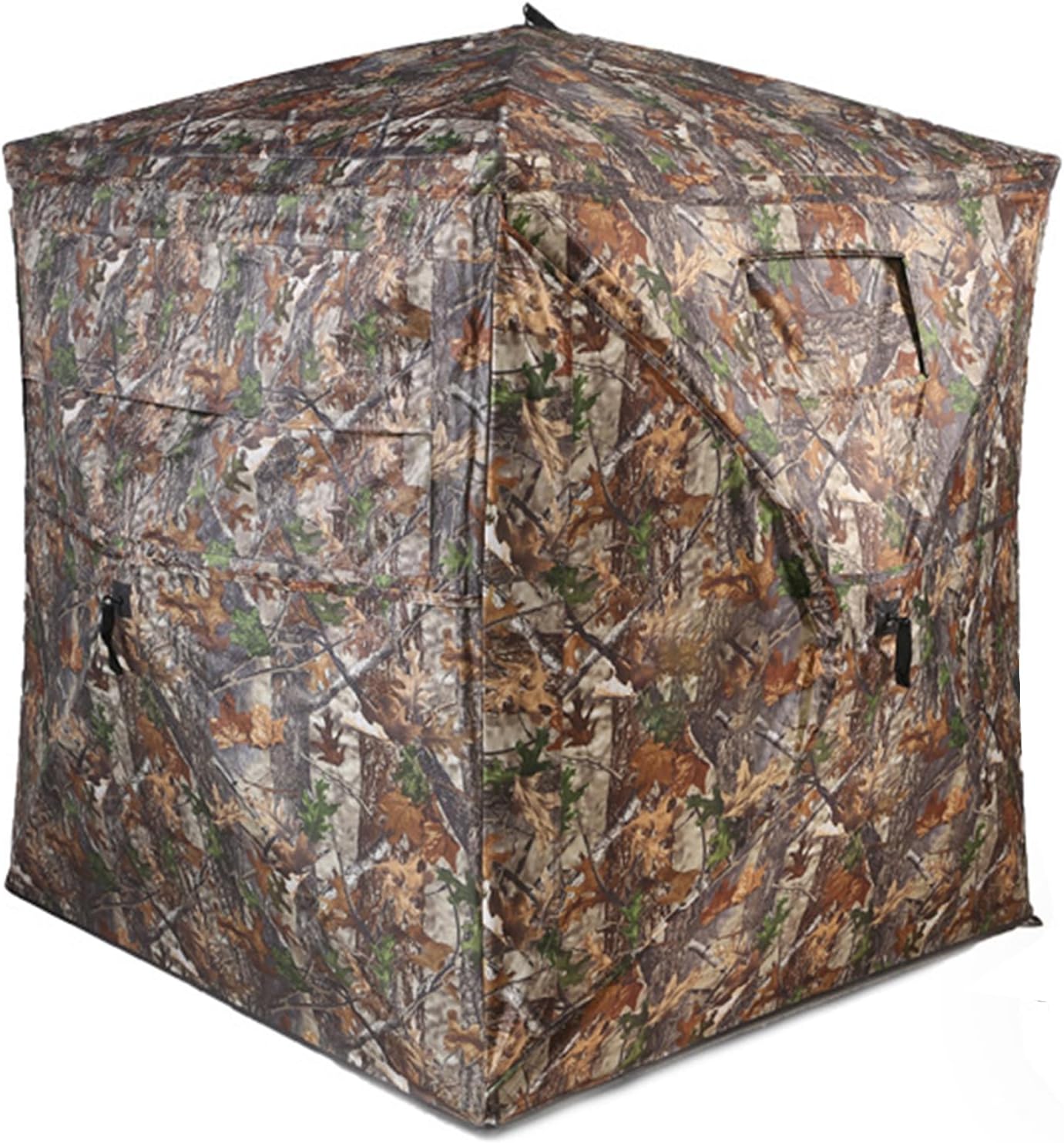 Camping Tent See Through Hunting Deer Blind with Silent Zippers Sliding Windows, 2-3 Person Portable Pop-up Ground Blinds Tent 270 Degree Field of View