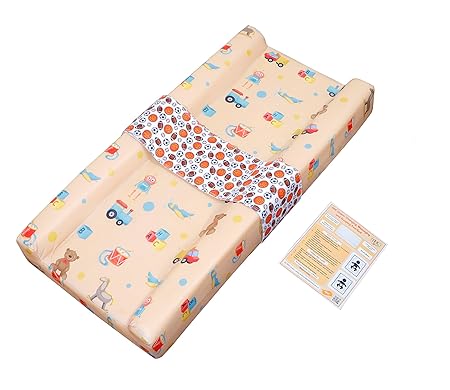 AHC Baby Diaper Changing And Massage Pad With Safety Belt (Toys P) | Diaper Changing Mats For Baby | New Born Baby Products | Soft Foam Diaper Changing Mat For Babies | Diaper Changing Waterproof Mat.