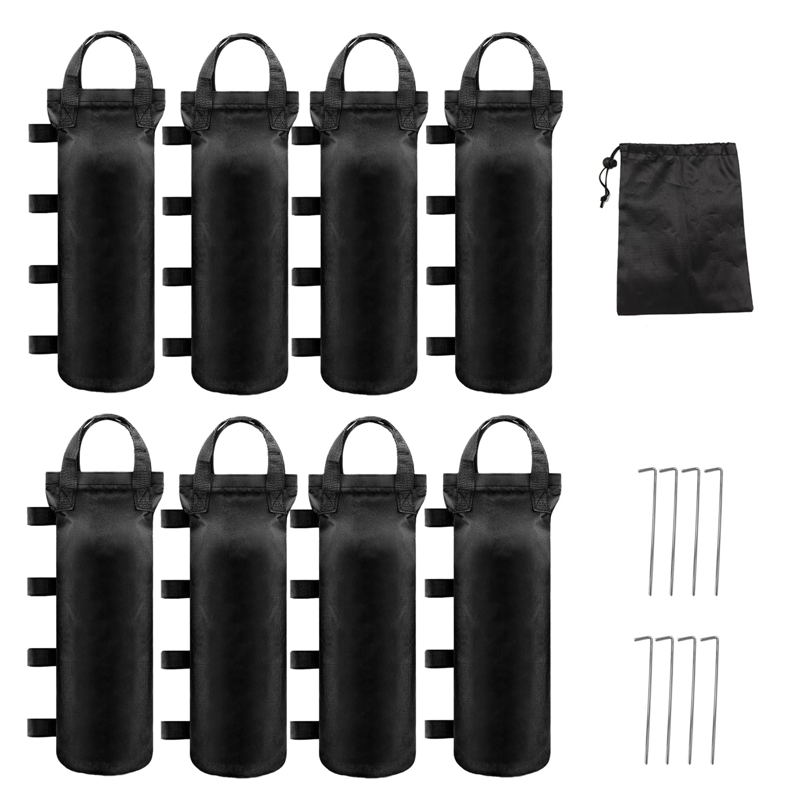 Pesi per gazebo, set da 8 sacchi di sabbia per gazebo, sacchi di sabbia 800D Oxford da appesantire con chiodi fissi, per gazebo, tenda da giardino