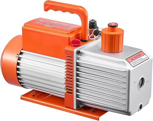 Miniatura 9 de VEVOR Bomba de vacío, 9 CFM, bomba de vacío de paletas rotativas HVAC de 2 etapas, para sistemas R134a R22 R410a, kit de bomba de vacío de CA