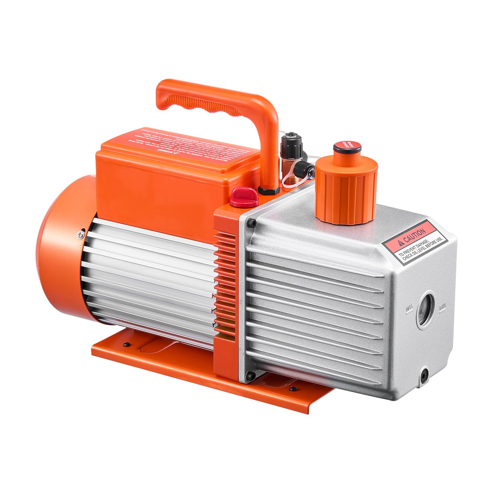 VEVOR Vakuumpumpe, 9 CFM, HVAC 2-stufige Drehschieber-Vakuumpumpe, für R134a R22 R410a-Systeme, Auto-AC-Vakuumpumpen-Kit mit Ölflasche, für die Harzentgasung zur Wartung von Autoklimaanlagen