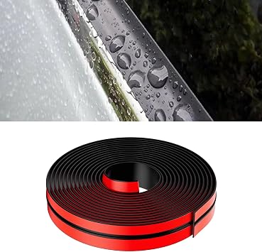 16.4Ft/ 5M Car Sunroof Seal Weather Strip, 14MM T-Shape Windshield Molding Seal Strip, Window Rubber Edge Guards Trim Cover, 3M Automotive Weather Stripping Adhesive for Cars Trucks SUVs