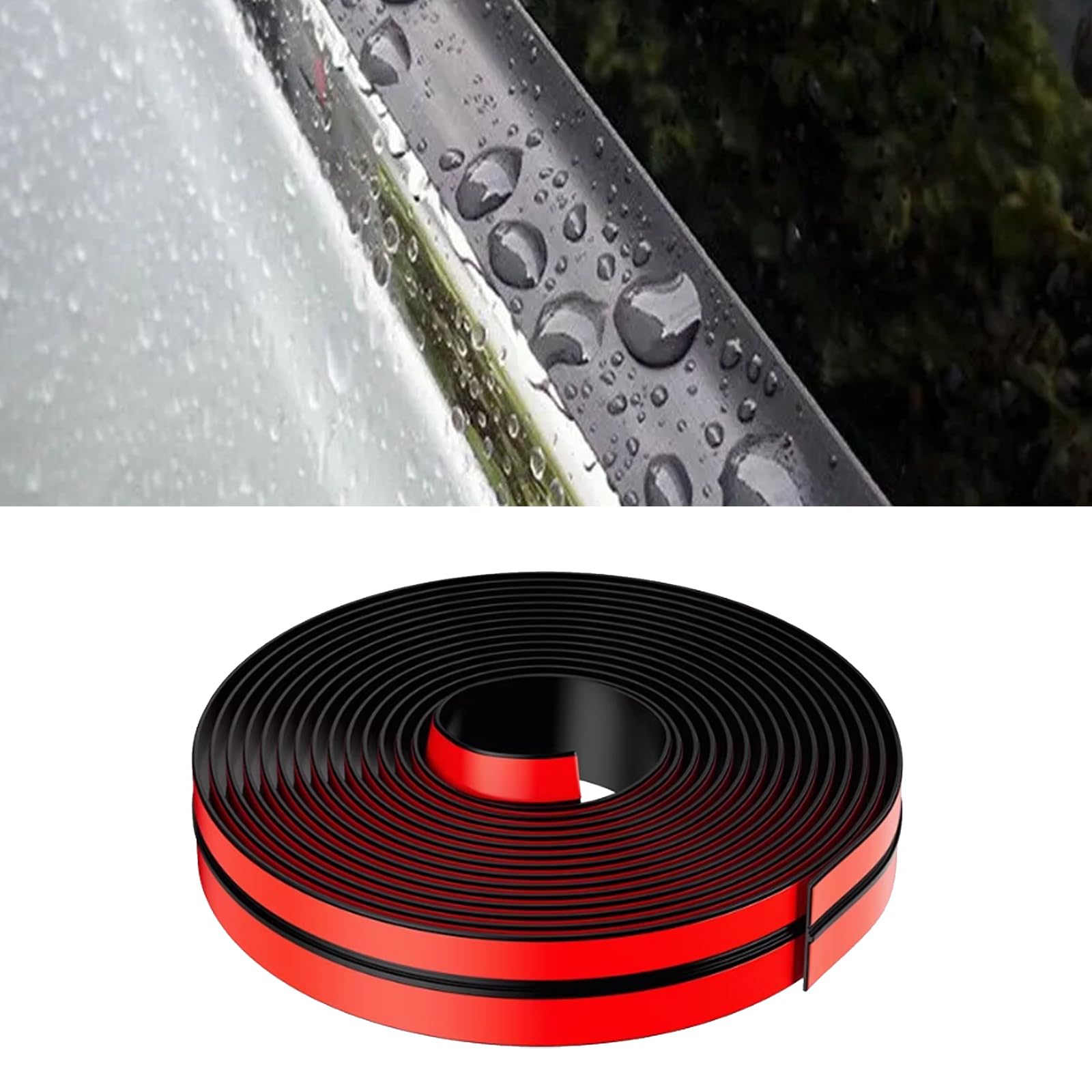 UZZH 16.4Ft/ 5M Car Sunroof Seal Weather Strip, 14MM T-Shape Windshield Molding Seal Strip, Window Rubber Edge Guards Trim Cover, 3M Automotive