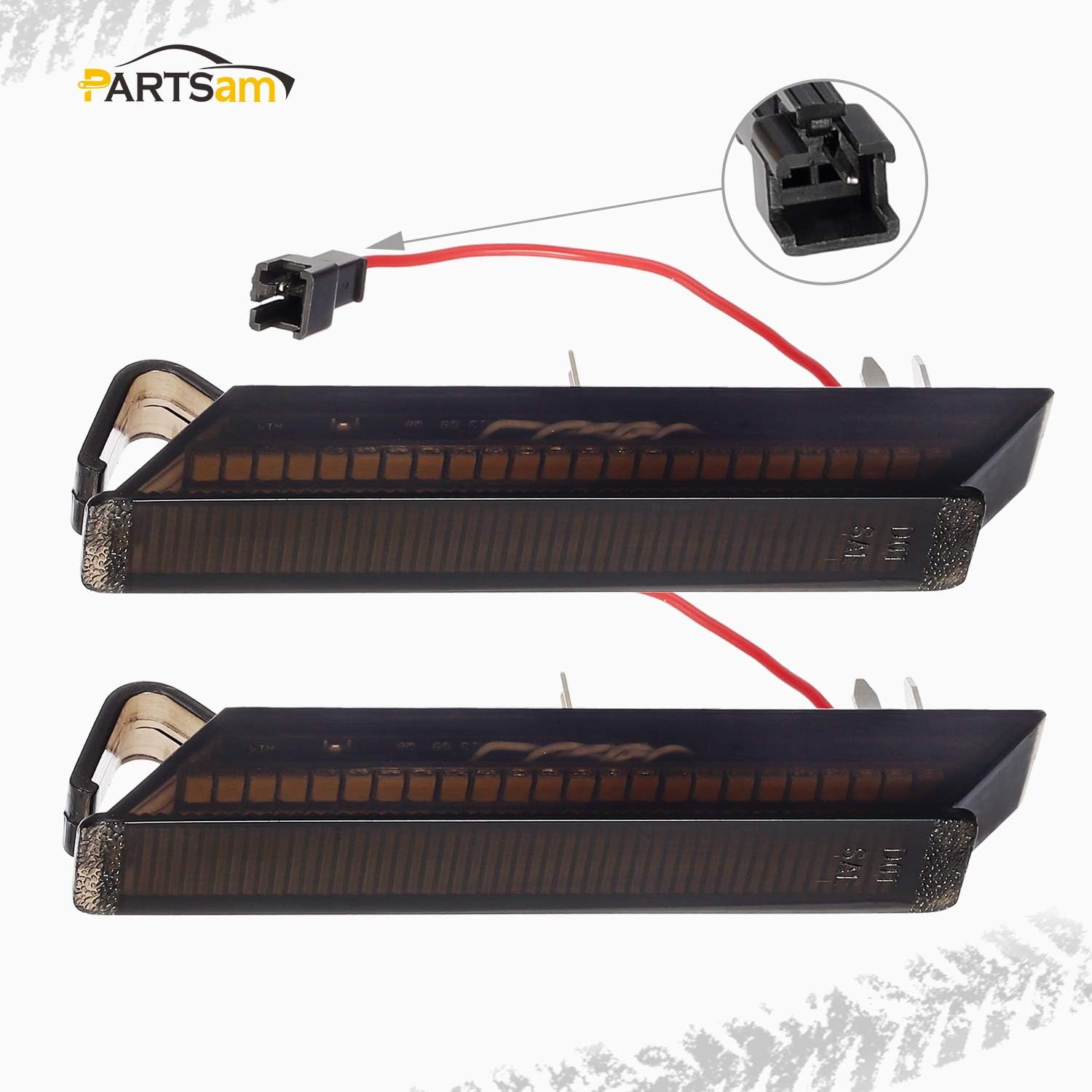 Partsam 2pcs Sequential Switchback LED Side Mirror Turn Signal Running Lights Smoked Lens Compatible with F150 Expedition Raptor Lincoln Mark LT Amber Flowing led Lights