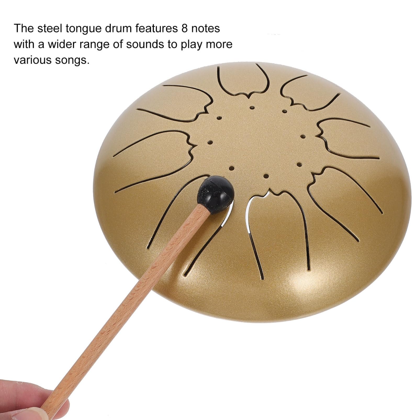 Toyvian Tamburo Mano da Tamburo Toni Scala Portatile Bacchette Incluse Strumento Musicale Elegante per Educazione e Relax