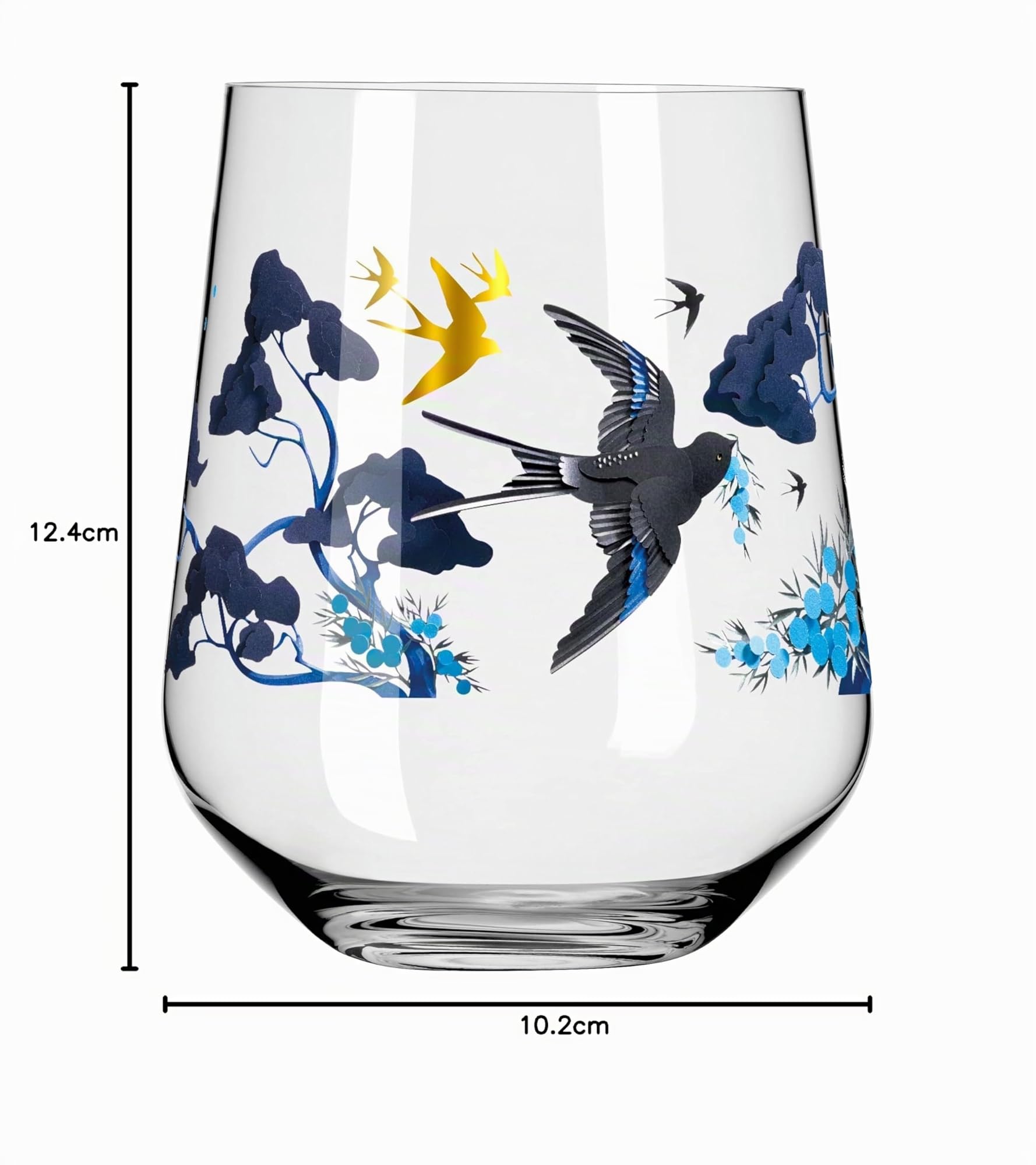 RITZENHOFF 3801002 Set di bicchieri da gin 700 ml - Serie Botanic Glamour No. 1, 2 pezzi con mondi di carta - Made in Germany