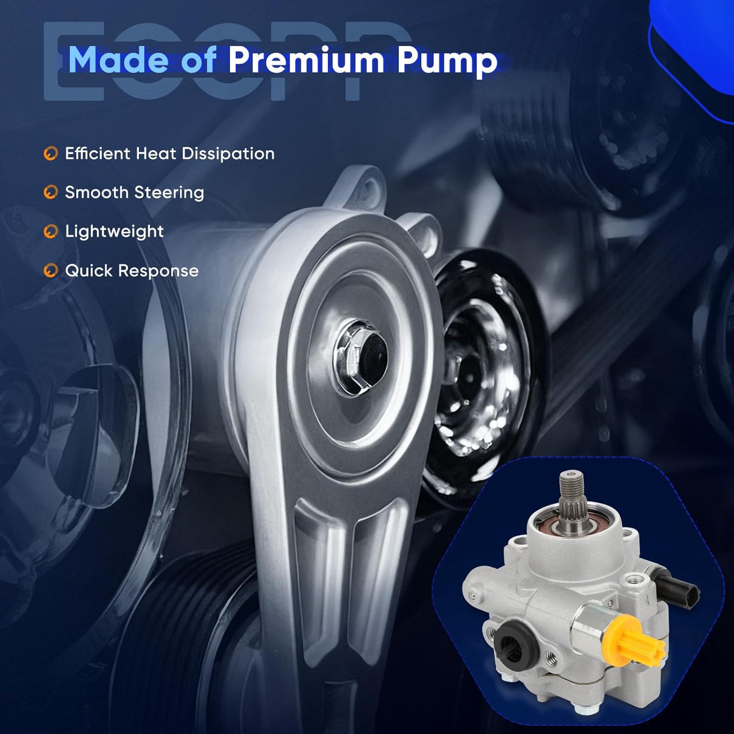 ECCPP Power Steering Pump for Hyundai Santa Fe 2010-2012 L4 2.4L for Kia Sorento 2011-2013 L4 2.4L Power Assist Pump for 21-4054, 990-1203