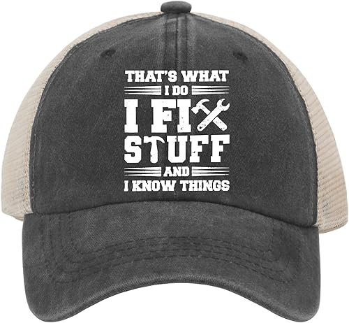 Miniatura 8 de Gorro con texto en inglés "I Fix Stuff and I Know Things, That's What I Do I Fix Stuff and I Know Thuff Hat Cool Stuff para hombres, divertido,