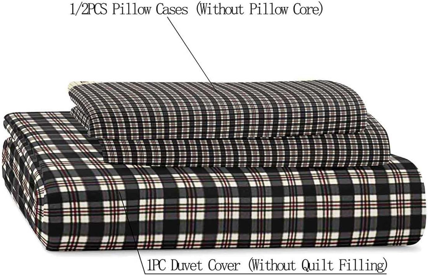 LUVIVIHOME 3PCS Beige Black Buffalo Plaid Duvet Cover Queen Bedding Set, Vintage Primitive Country Rustic Farmhouse Bedding, Star Check Grid Tan Checkered Comforter Cover, Bed in a Bag, 2 Pillow Cases