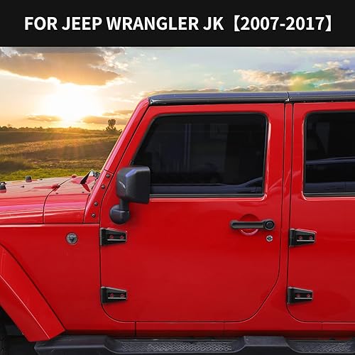 Miniatura 7 de Hoolcar Cubierta de bisagra de puerta, accesorios exteriores de ABS para Jeep Wrangler JK JKU Sport Rubicon Sahara X 2007-2017, 2 puertas y 4