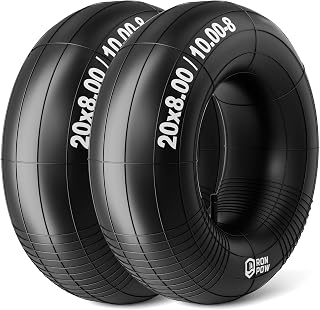 RONPOW 20x8.00-8 & 20x10.00-8 Lawn Mower Tire Tube, TR-13 Straight Valve Stem, Heavy-Duty 20x8x8 & 20x10x8 Inner Tube, Fits Riding Mowers, Yard Trailers, Garden Tractors, ATVs, 2 Pack