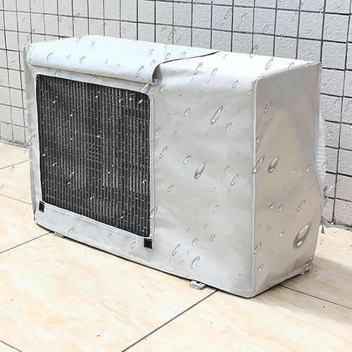 Mini Split - Fundas de aire acondicionado para compresor exterior, cubierta de condensador de CA impermeable a prueba de polvo con malla de