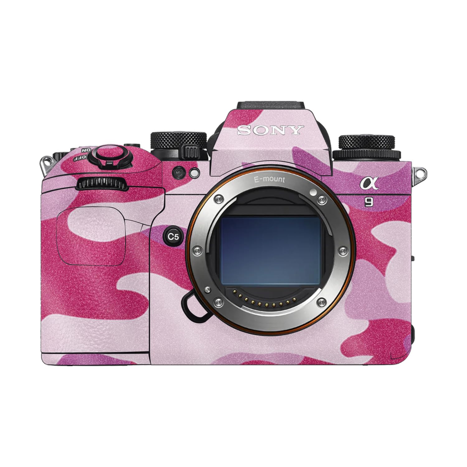 Glossy Glitter Camera Skin Compatible with Sony Alpha 9 III (2024) - Pink Camo - Premium 3M Vinyl Protective Wrap Decal Cover - Easy to Apply | Crafted in the USA by MightySkins