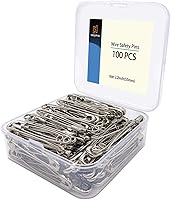 Vista 8 de vrupin 300 PIEZAS de alfileres de seguridad, 5,6 cm/2,1 pulgadas, níquel, plateado, metal, a granel, pequeños, multiusos, extra fuertes, de uso
