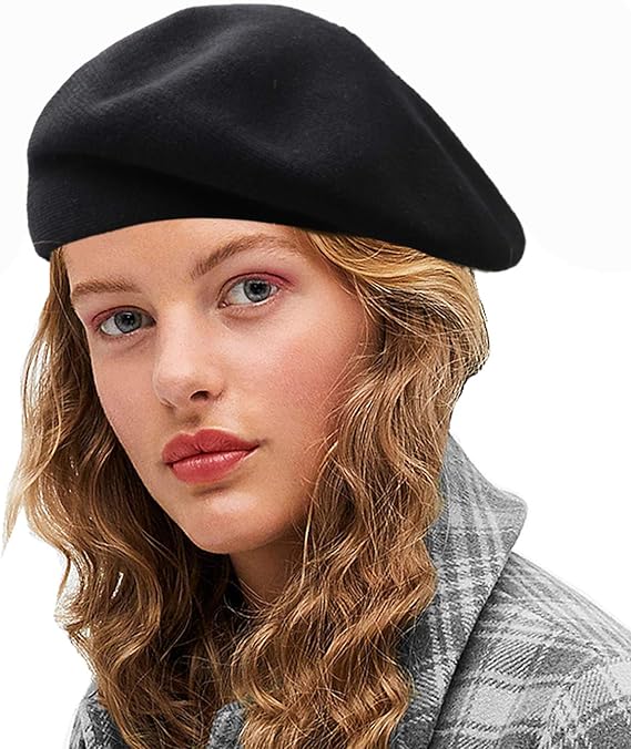 Sydbecs Cashmere Beret Hats for Women Girls, Reversible French Berets
