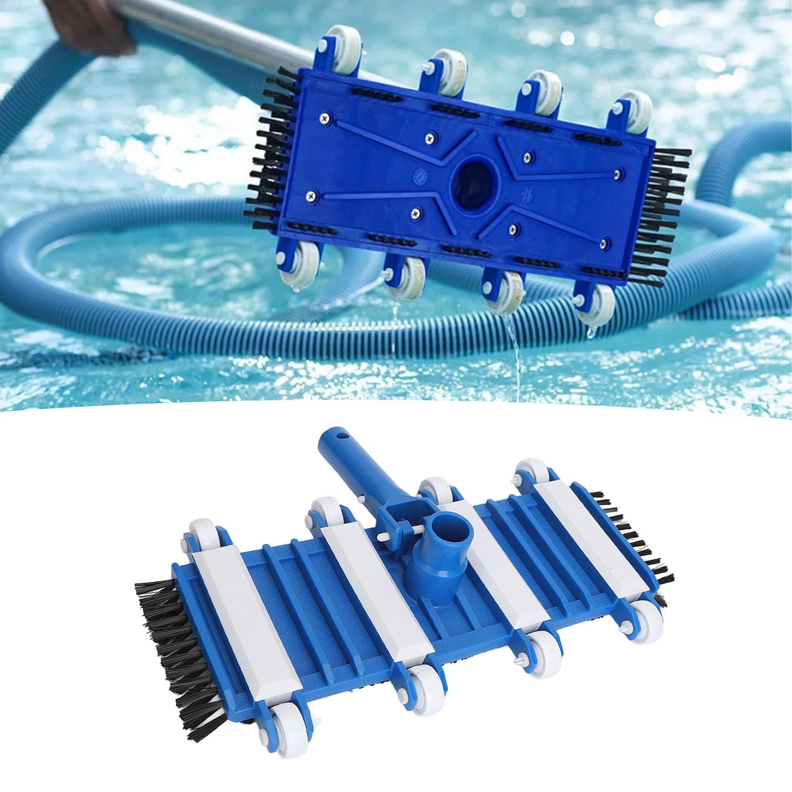 Cabezal De Aspiradora para Piscina con Cepillo, Kit De Reemplazo De Accesorio De Cabezal De Aspiradora para Piscina De PVC De 14 Pulgadas para Accesorios De Limpieza De Piscinas