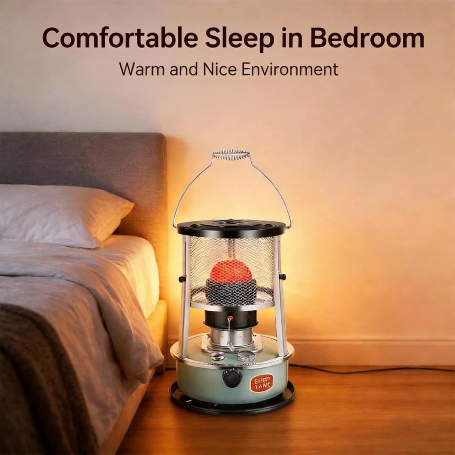 Non Electric Heaters for Indoor, 9000 BTU Portable Kerosene Heater with 18-Hour Runtime, Emergency Heating Solution for Indoor Home Garage Camping Power Outage (Black)