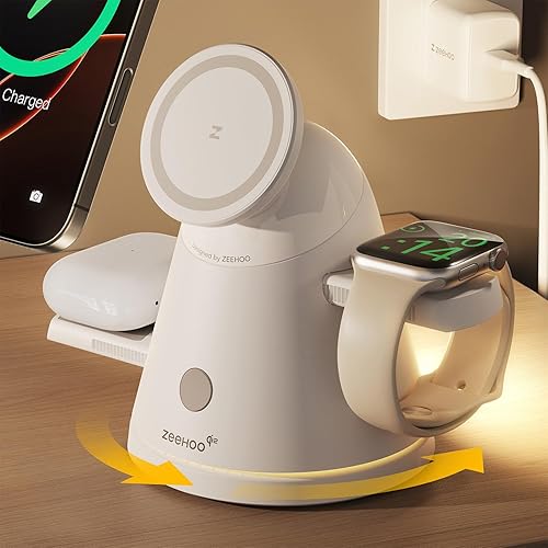 Estación de carga 3 en 1 para dispositivos Apple, soporte de cargador Qi2 Mag-Safe y ligero, estación de carga inalámbrica rápida para iPhone