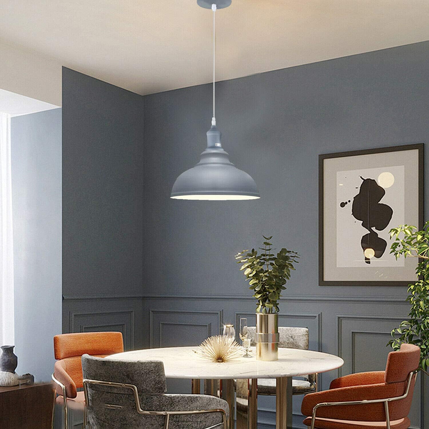 LEDSone Vintage-Pendelleuchte Im Rustikalen Industrie-Look – Perfekt Für Esszimmer, Bars & Wohnzimmer (gebürstetes Silber)