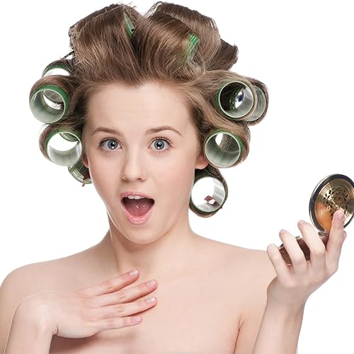 Miniatura 8 de Rodillos de pelo, paquete de 12 rulos de peluquería de salón de autoservicio, juegos de rizadores de pelo, peinado rizado para bricolaje, los