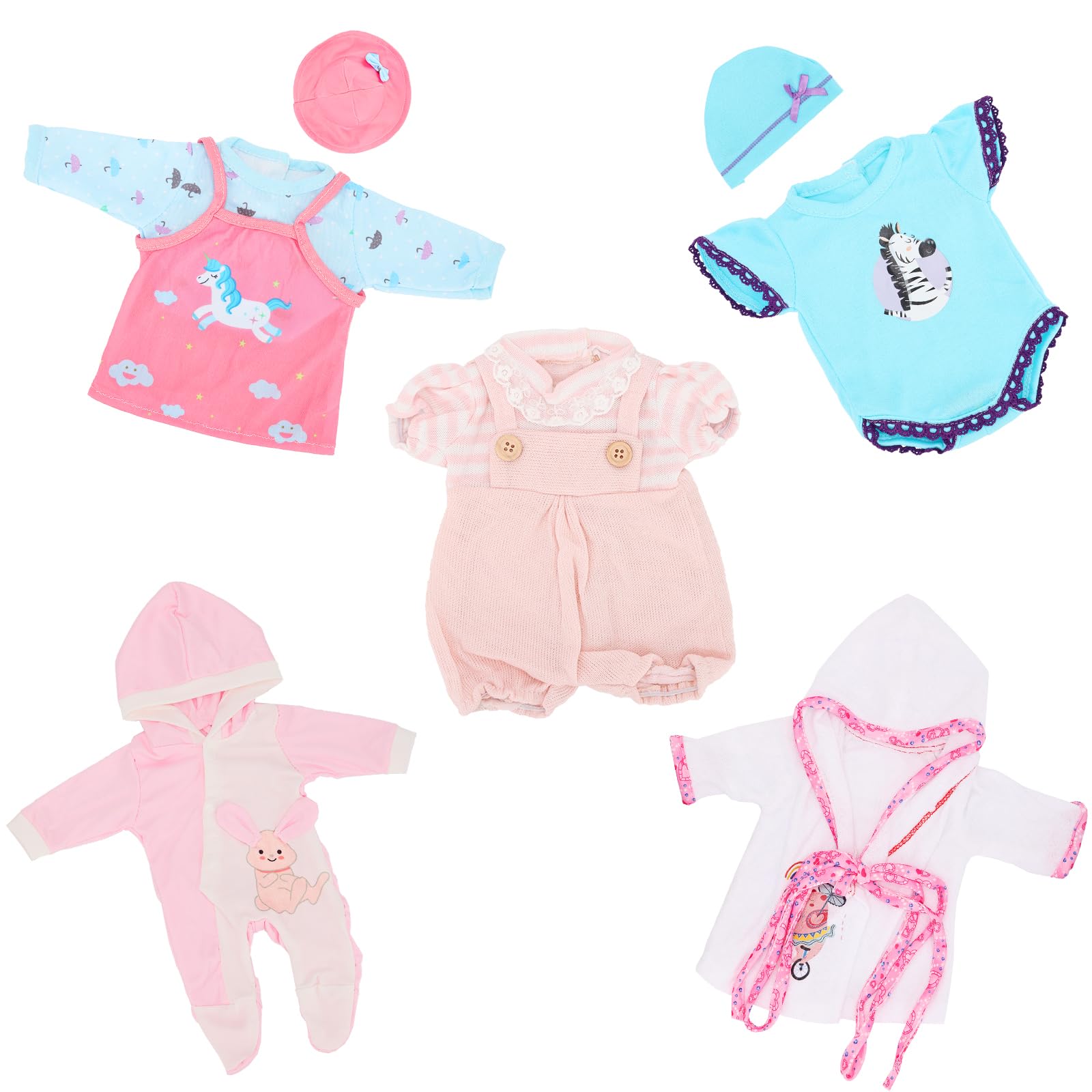 Miunana 5X Vestidos Verano Casual Ropas para New Born 14- 18 Pulgadas Muñeca bebé 35 - 46 cm Doll Baby Born