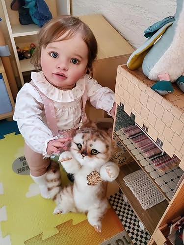 Miniatura 6 de TERABITHIA Muñecas realistas de 26 pulgadas de cuerpo suave y tierno, muñeca de arte coleccionable para niñas, segura para niños a partir de 3 años