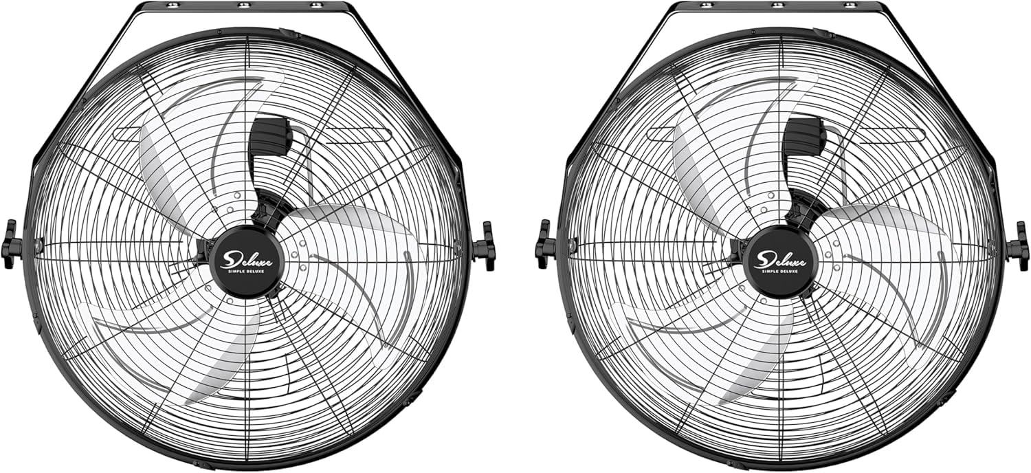 Simple Deluxe 18 inch industrial wall mount ventilation fan in black
