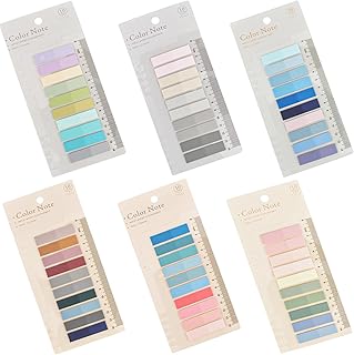 Sticky Tabs Book Tabs 1200 Pcs, Moseem 6 Pads Index Tabs Page Markers Tabs Self-Stick Note Annotating Books Tabs with Ruler Colored Page Markers for Reading Notes, Annotating, Classify Files, Notebook