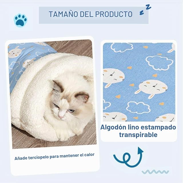 Foto 3 de 6 de RELKLYU 1 Trozo De Saco De Dormir para Mascotas, Saco De Dormir De Lujo Cálido