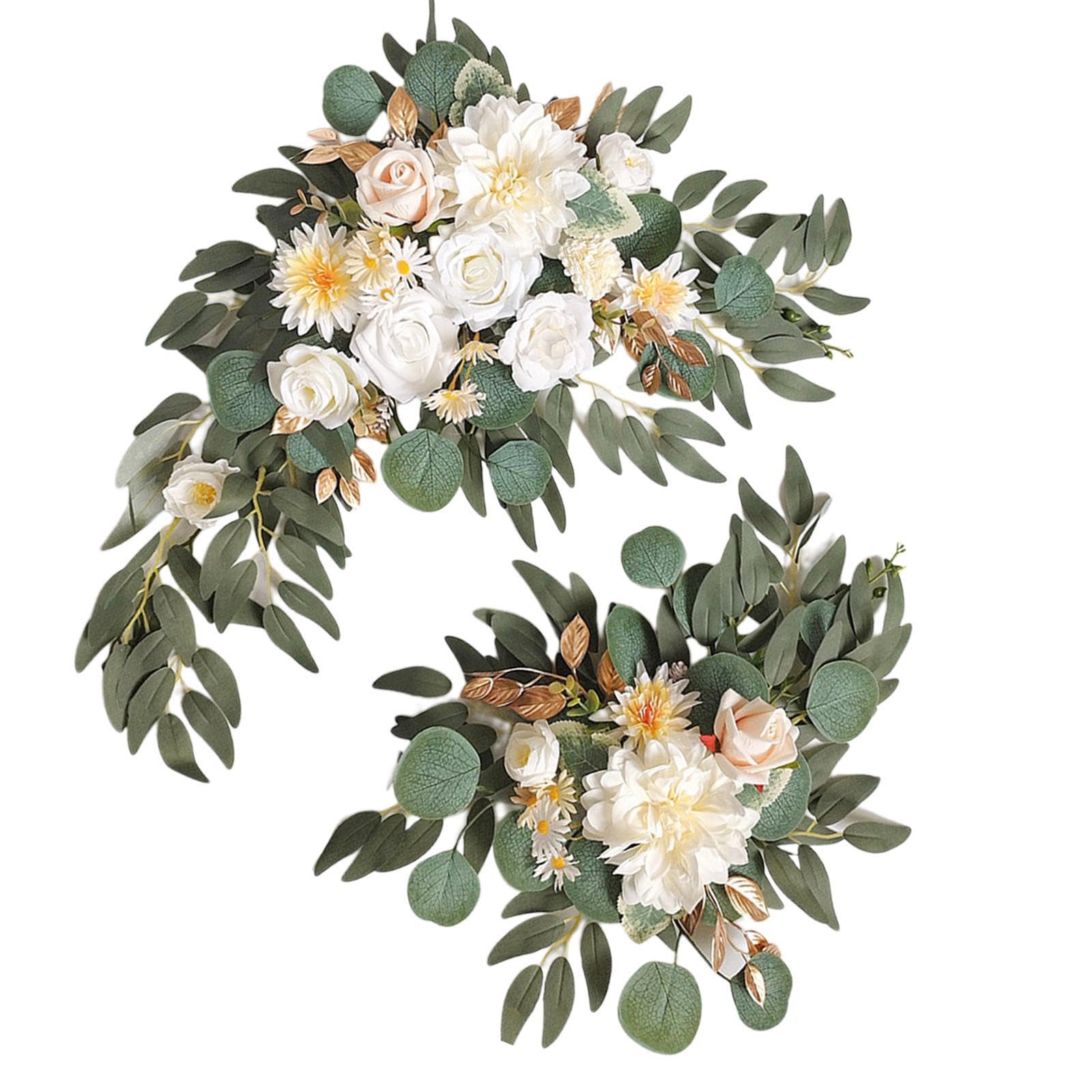 QUXVUIS Stylish Door Hanging Wreath Wedding Arch Flower Decoration Stunning Silk Flower Arrangement Vibrant Home Decor Display Arch Swag Front Door Wall