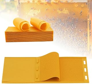 2Pcs 5.4mm Beeswax Press Mold,Professional Silicone Beeswax Mold for Pellets and Foundation,DIY Soft Rubber,42X23cm,Yellow,Foldable,Lightweight