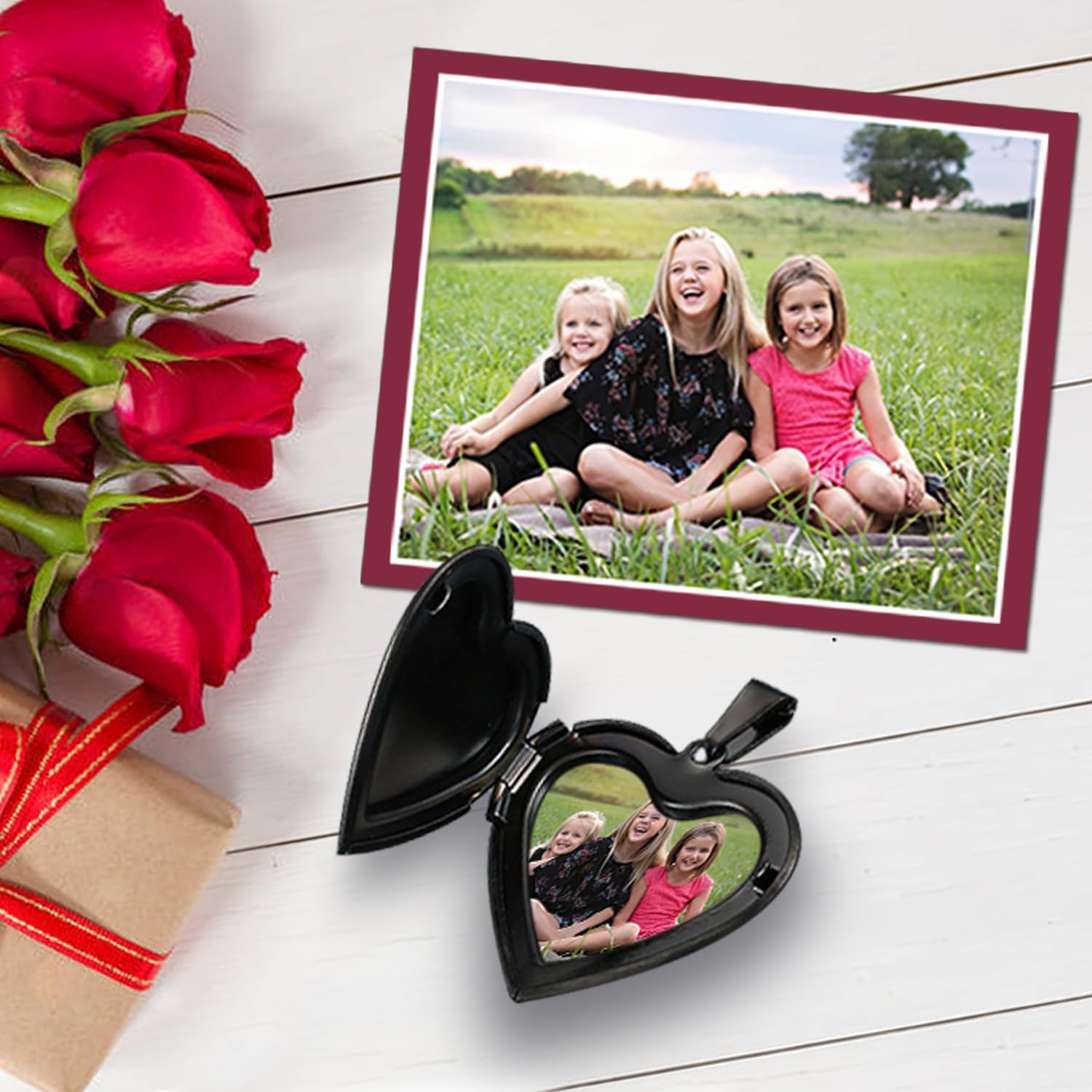 PHOCKSIN Silver Heart Locket Keychains for Women Gold Heart Photo Locket Key Chain Birthday Gifts for Women - Image 4