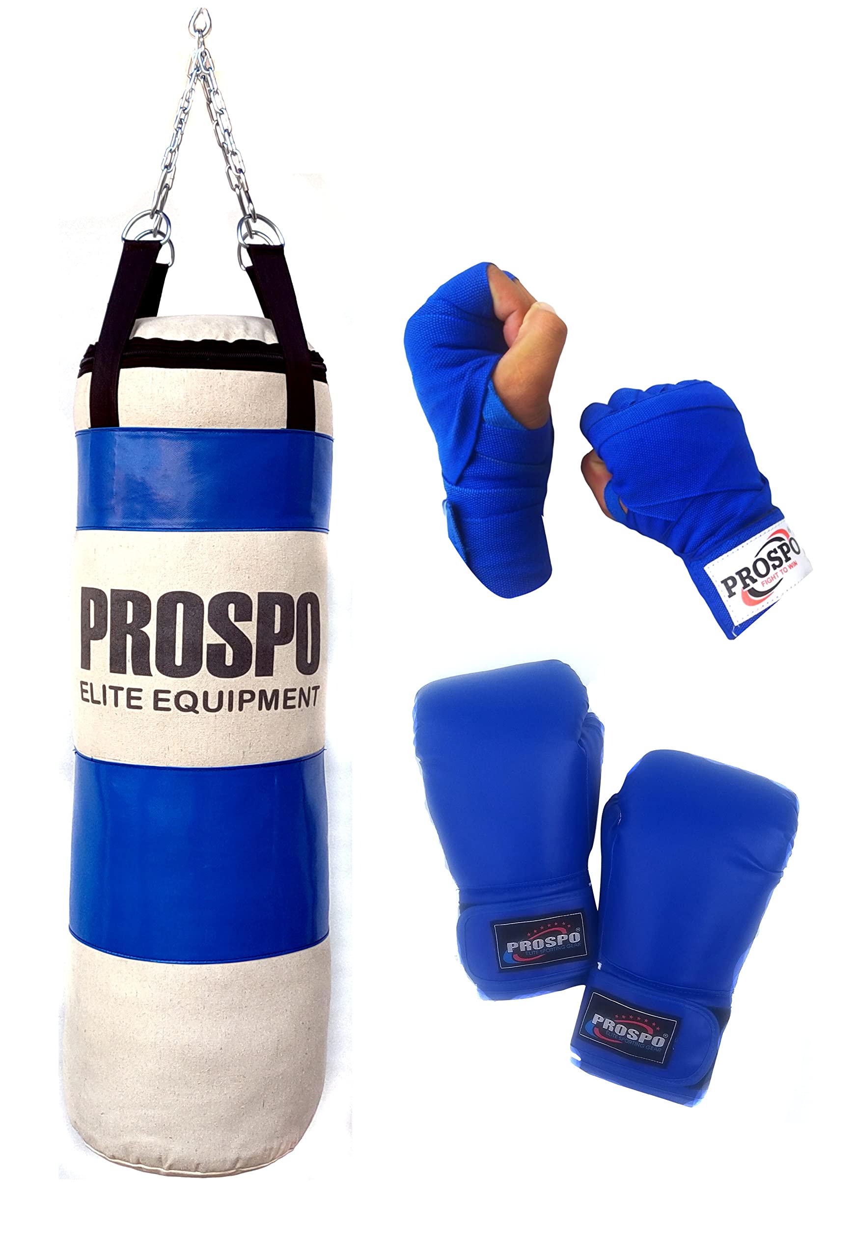 Prospo Canvas 36 Inch filled Punching Bag with Chain and Glove (12oz), Handwrap (108), Home Gym Set , Boxing Kit, Boxing kit for Kid, Boxing Set for Men, 36 inch filled Punching bag and Glove (12oz), Handwrap (108), Blue (B0BLBPWKRK) Amazon Price History, Amazon Price Tracker