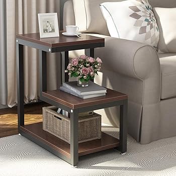 Indian Decor 452142 Rustic End Table 3 Tier Chair Side Table Night Stand With Storage Shelf For Living Room Bedroom Drawing Room Office And Lobbies Amazon In Home Kitchen