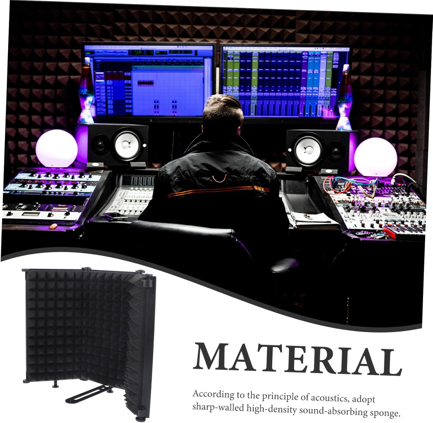 1set Foldable Mic Filter Shield Shaped Microphone Cover for Vocals Portable and Convenient Wind Shield Reduces Plosives and Breath Sounds for Home Studio and Recording Use