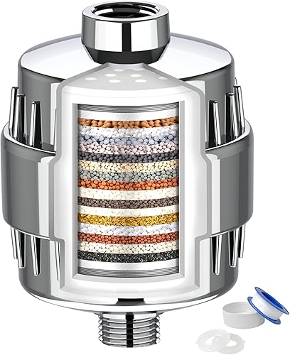 Miniatura 1 de Filtro de ducha, filtro de cabezal de ducha de 20 etapas para agua dura, filtro de agua de ducha de alto rendimiento para eliminar el cloro,