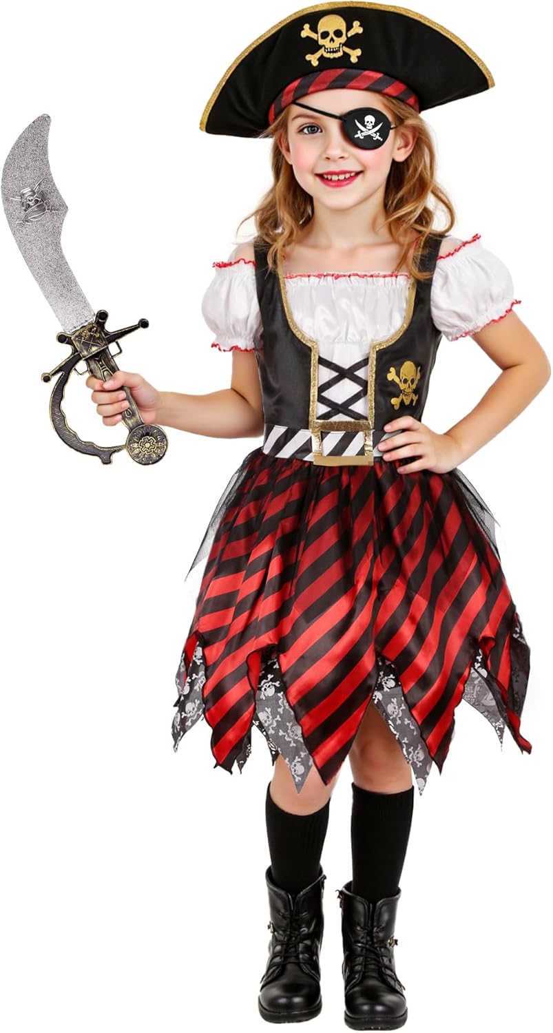 Girl Pirate Princess Costume Halloween Party Dress Up