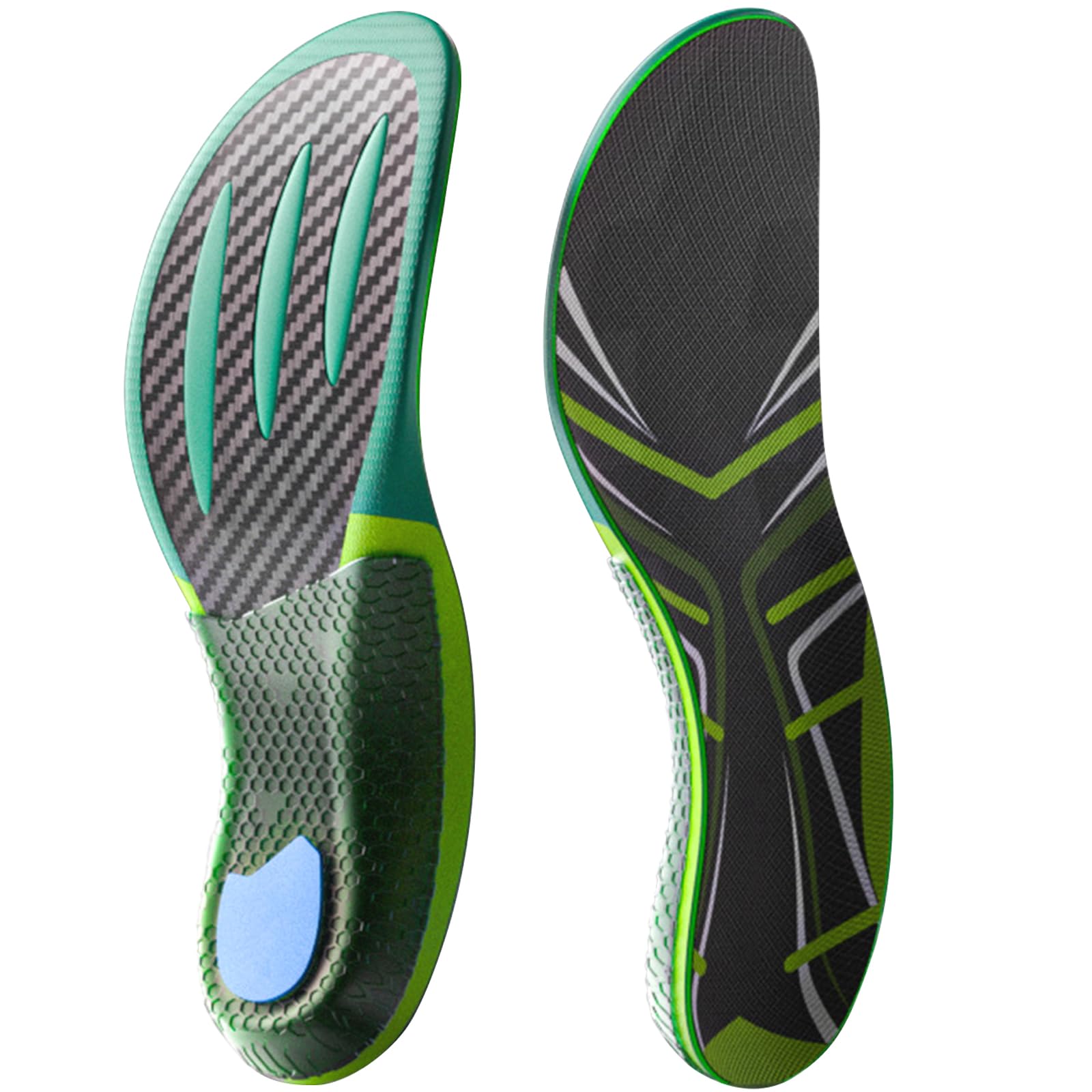 Plantillas de fibra de carbono para deporte, plantillas deportivas profesionales adecuadas para carreras de larga distancia, alta absorción de impactos y rebote (0,6 mm)
