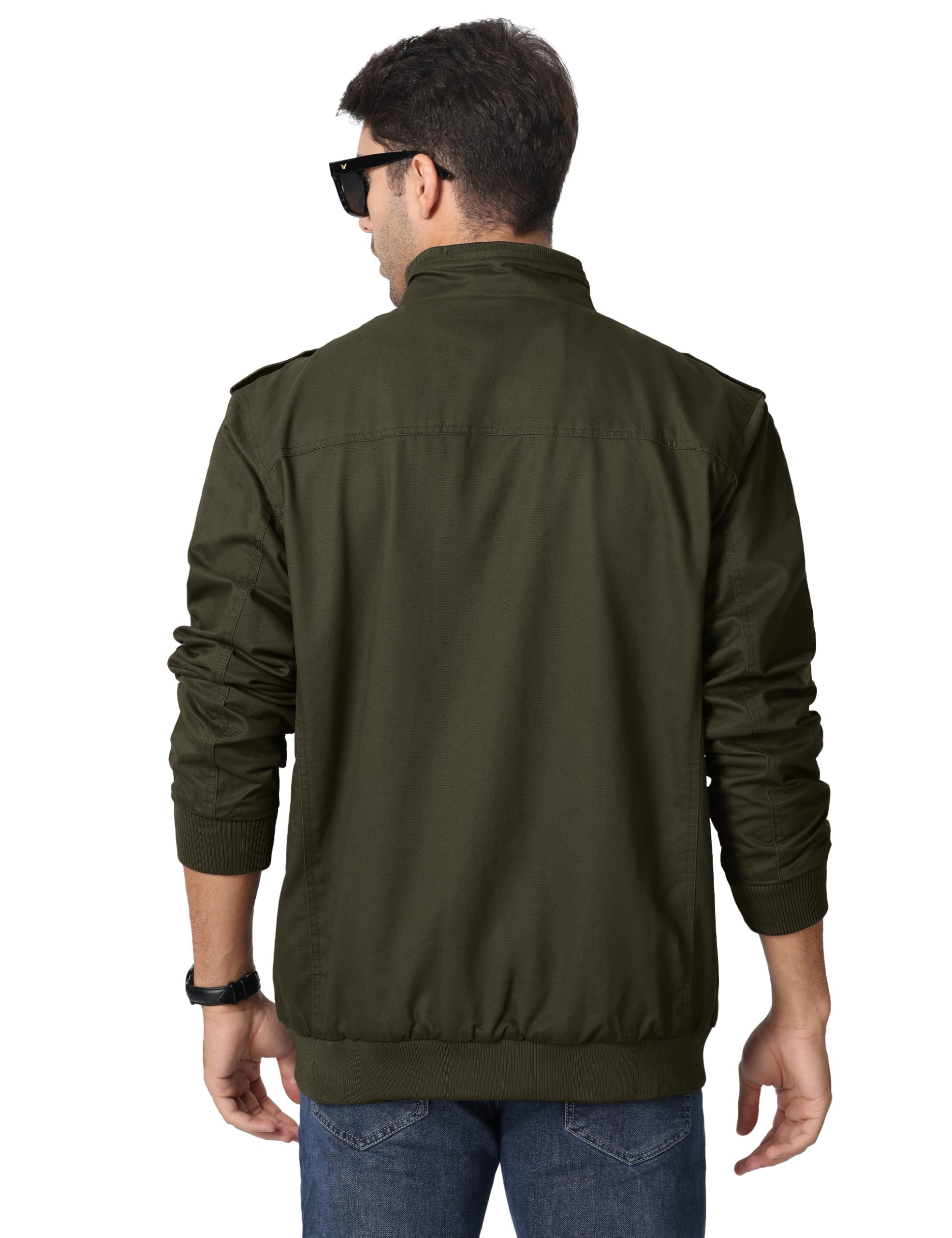 TACVASEN Giacca in Cotone Leggero, Stile Casual, Elegante per Uomo