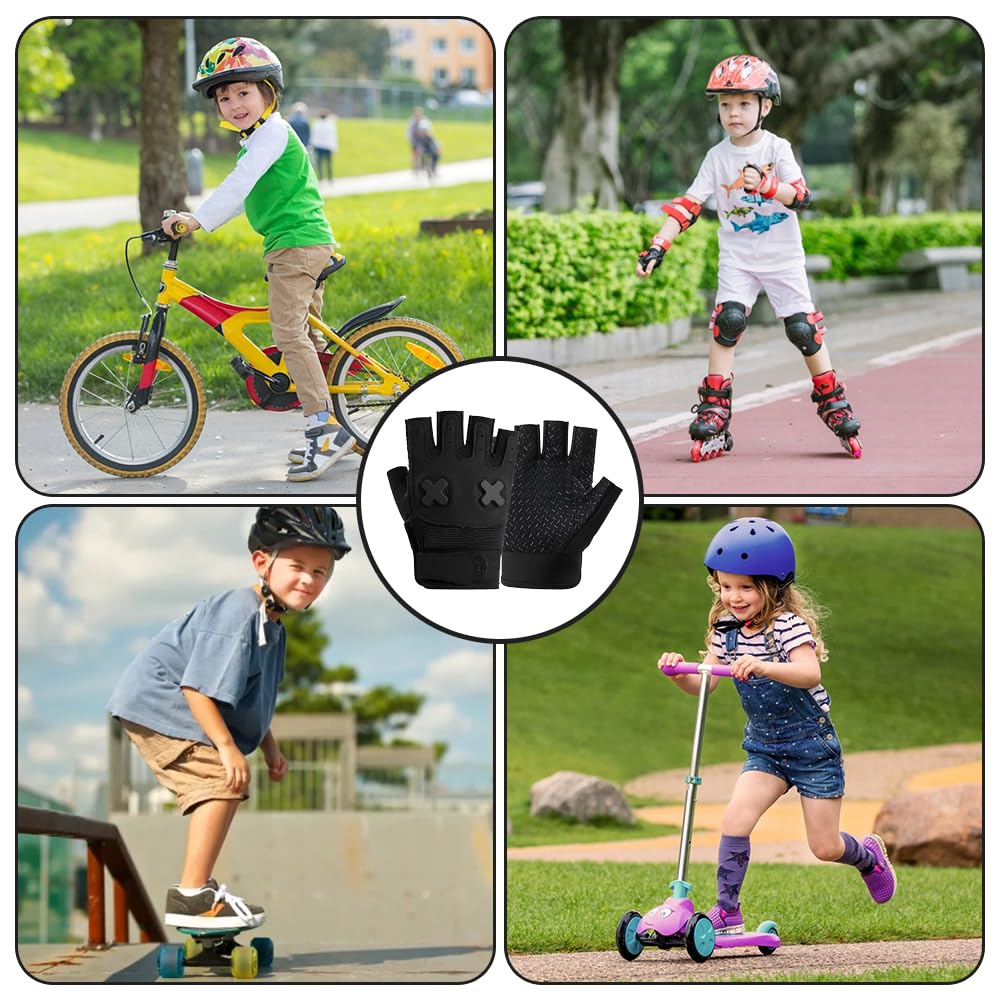 Guantes Bici Niño, Antideslizante, Transpirable, Guantes Ciclismo, para Niñas y Niños Edad 8-12, para Montar a Caballo, Andar en Bicicleta, Patinar y Andar en Patinete
