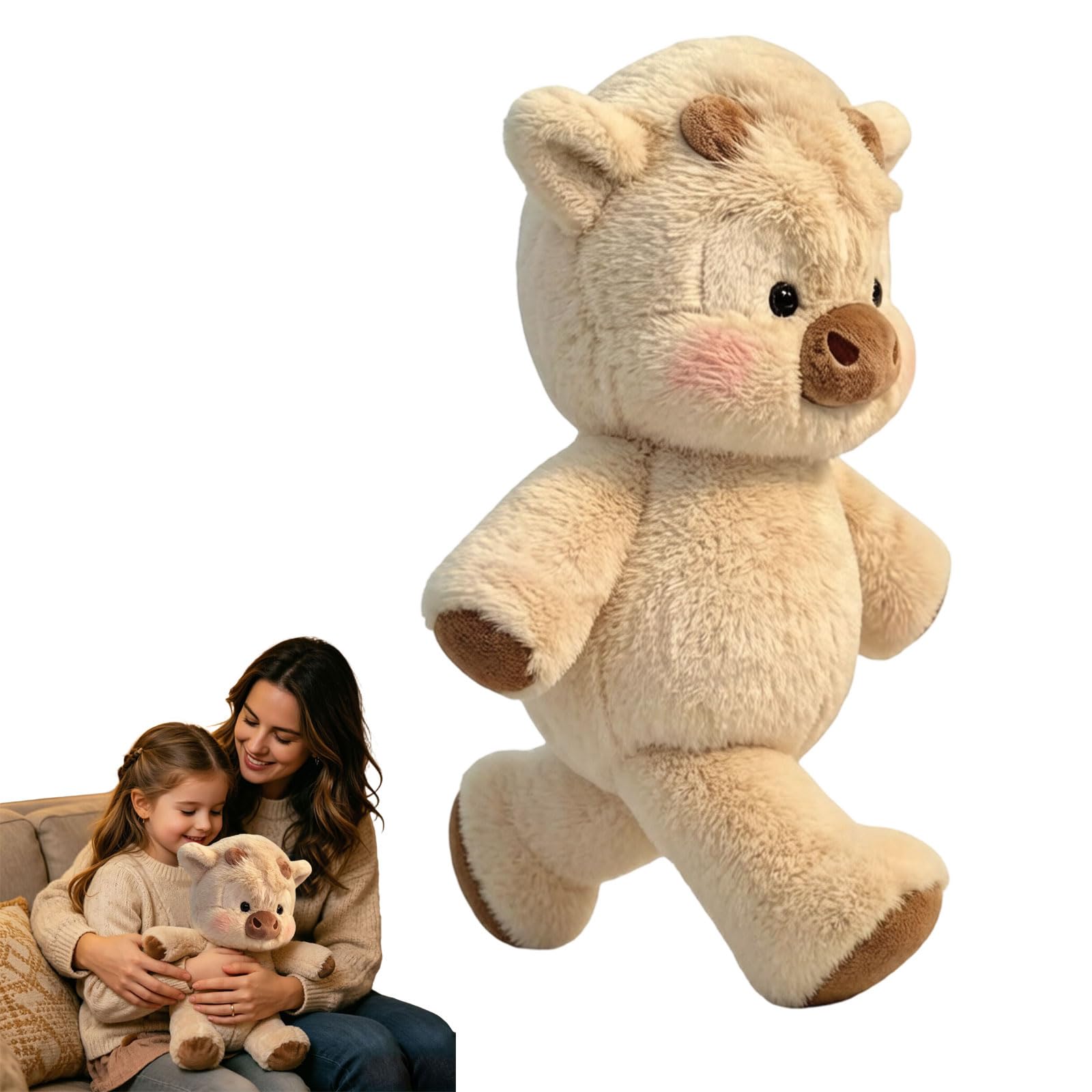 Peluche Che Corre- Peluche mucc a 45cm Cuscino Morbido E Soffice,Bambola Da Collezione A Forma Di Pecora In Stile Cartone Animato, Animale Di Pe luche Per Uomini, Donne, Bambini E Ragazzi