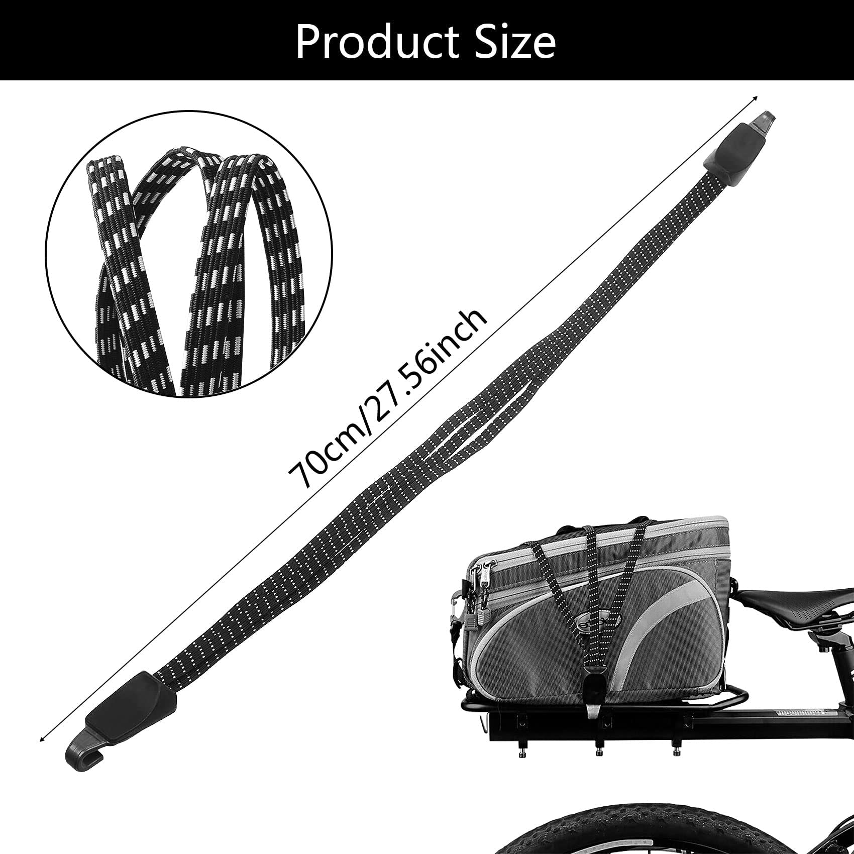 Aohcae Pas mocujący 3 w 1, do bagażu, motocykla i roweru, z hakami (70 cm)