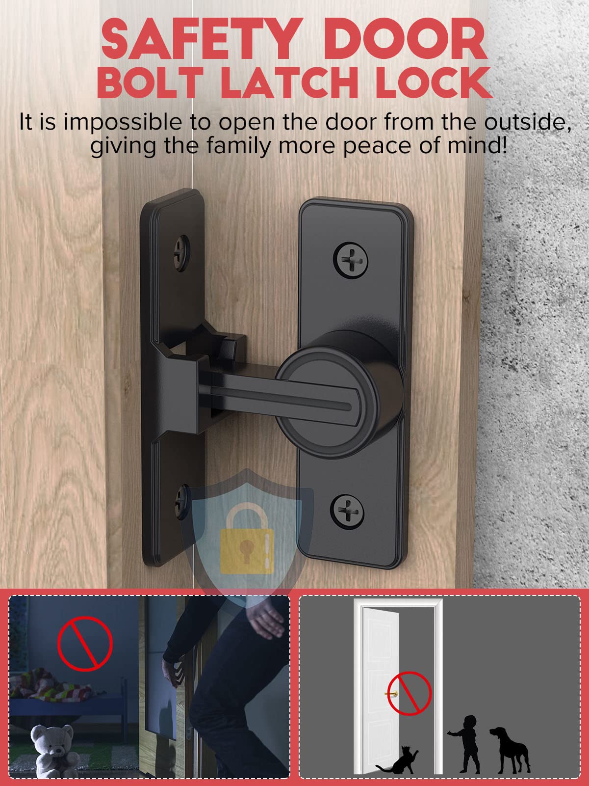 Pestillo Deslizante Para Puertas - 6 Tamaños Seguridad Máxima