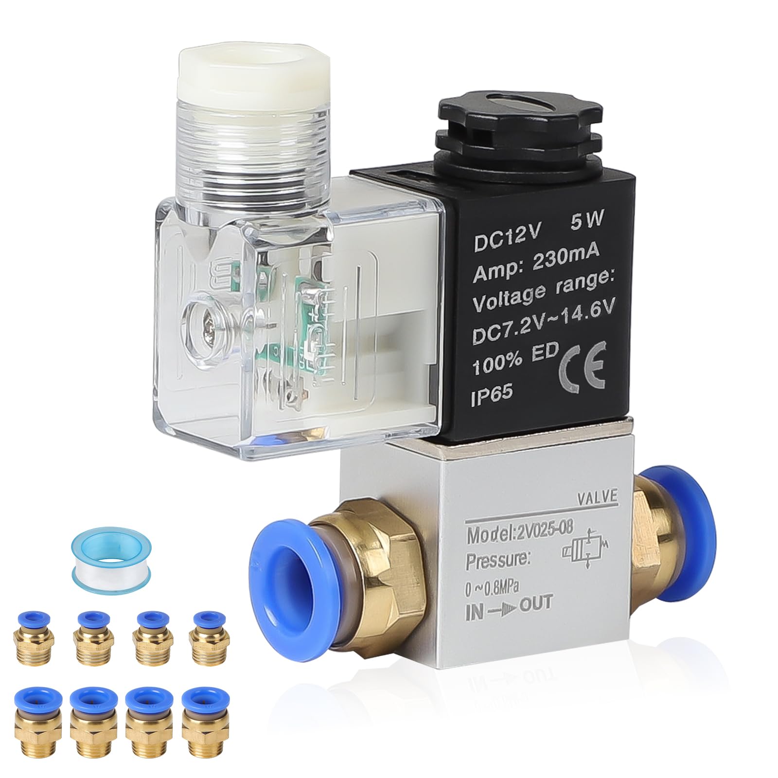 2 Manier Normaal Gesloten Pneumatische Solenoïdeklep met