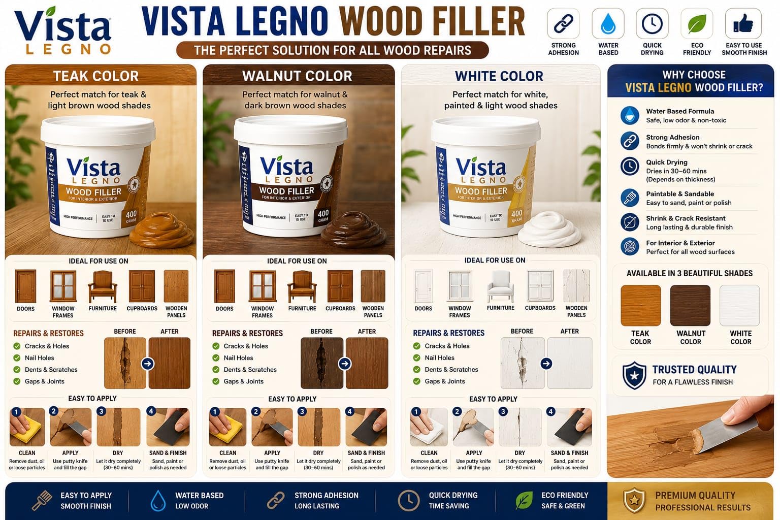 Vista Legno Wood Filler_Walnut_400 Gm 1