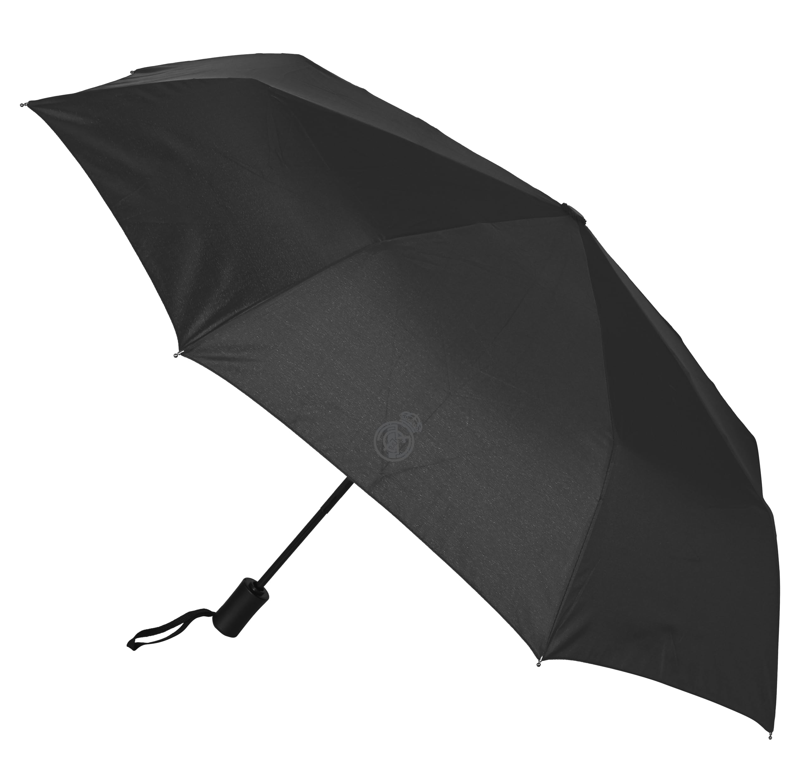 Safta REAL MADRID PREMIUM Automatyczny składany parasol 8 paneli, pręty metalowe, wygodny i wszechstronny, jakość i wytrzymałość, 33-62 cm, materiał poliester, Czarny (Black), M, Casual